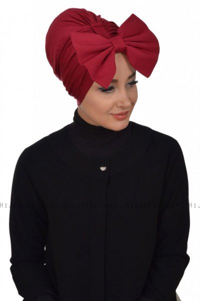 Julia - Turbante Di Cotone Bordò - Ayse Turban