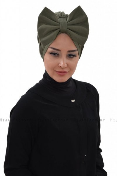 Julia - Turbante Di Cotone Cachi - Ayse Turban