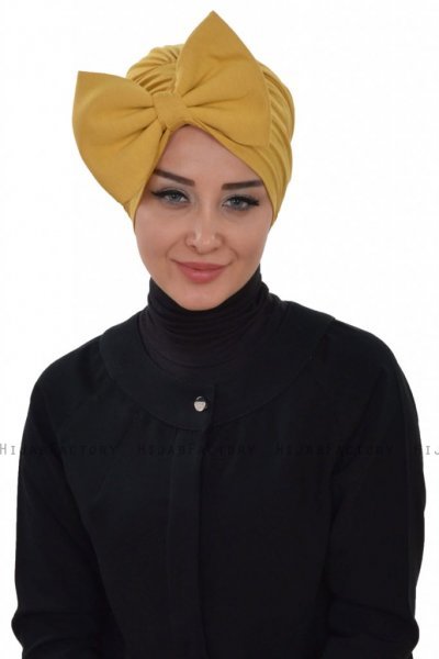 Julia - Turbante Di Cotone Mostarda - Ayse Turban