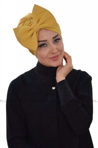 Julia - Turbante Di Cotone Mostarda - Ayse Turban