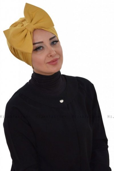 Julia - Turbante Di Cotone Mostarda - Ayse Turban
