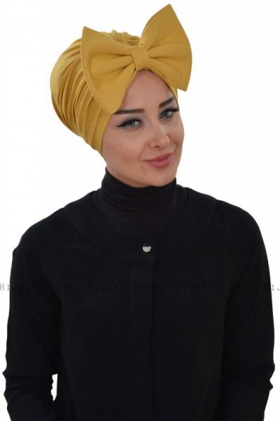 Julia - Turbante Di Cotone Mostarda - Ayse Turban