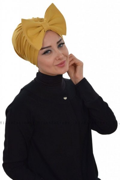 Julia - Turbante Di Cotone Mostarda - Ayse Turban