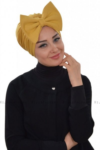 Julia - Turbante Di Cotone Mostarda - Ayse Turban
