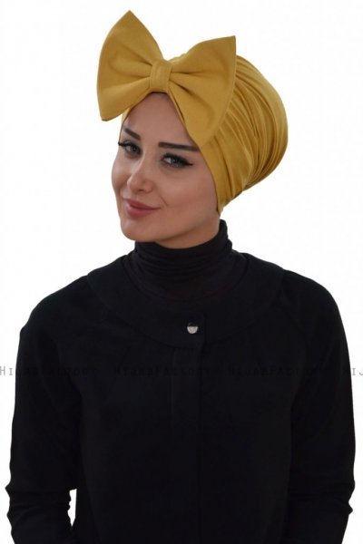 Julia - Turbante Di Cotone Mostarda - Ayse Turban