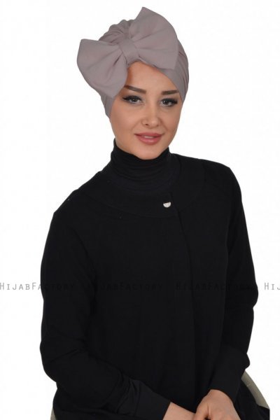 Julia - Turbante Di Cotone Taupe - Ayse Turban