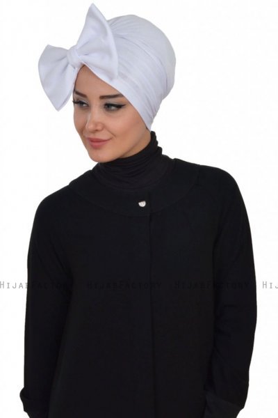 Julia - Turbante Di Cotone Bianca - Ayse Turban