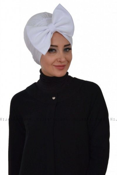 Julia - Turbante Di Cotone Bianca - Ayse Turban