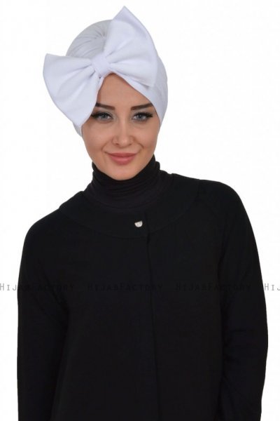 Julia - Turbante Di Cotone Bianca - Ayse Turban
