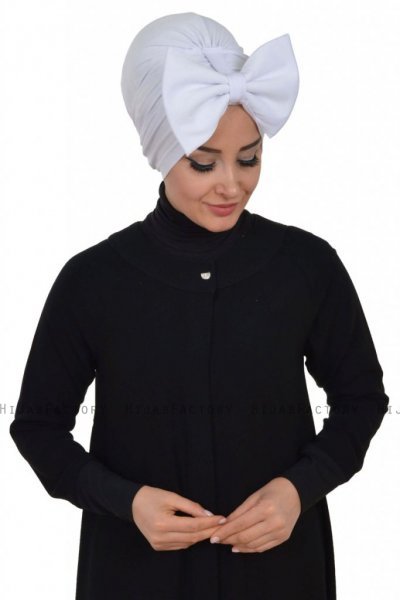 Julia - Turbante Di Cotone Bianca - Ayse Turban