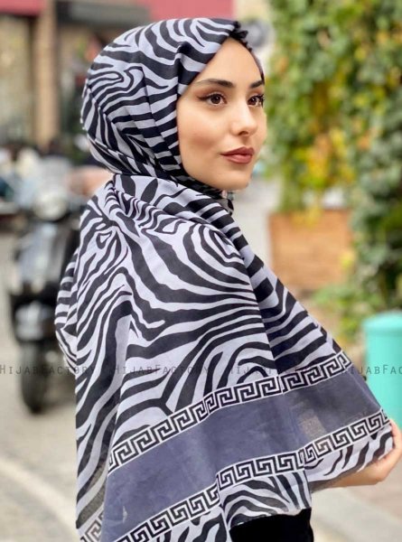 Kadifa - Hijab Fantasia Di Cotone Grigio - Mirach