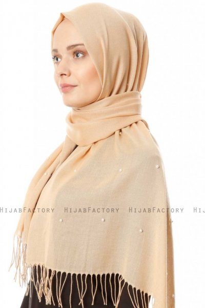 Kadri - Hijab Beige Con Perle - Özsoy