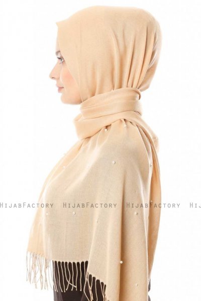 Kadri - Hijab Beige Con Perle - Özsoy