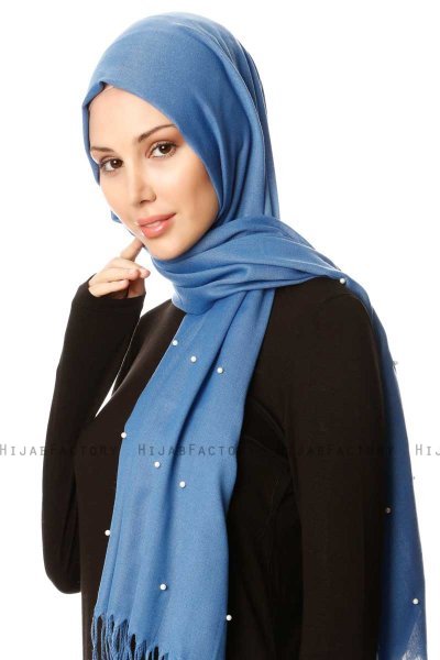 Kadri - Hijab Blu Con Perle - Özsoy