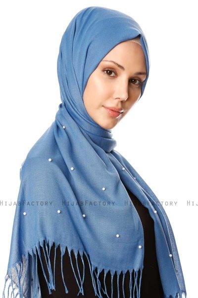 Kadri - Hijab Blu Con Perle - Özsoy
