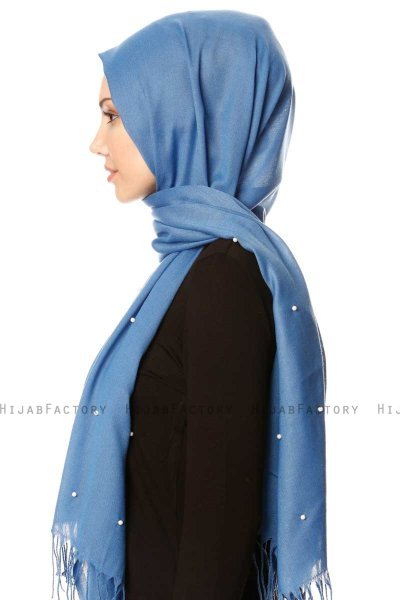 Kadri - Hijab Blu Con Perle - Özsoy