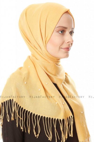 Kadri - Hijab Giallo Con Perle - Özsoy