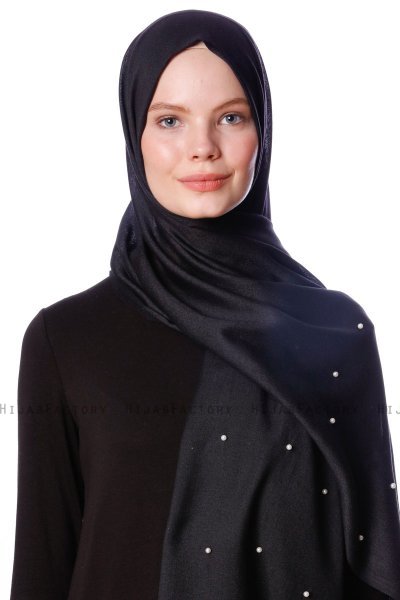 Kadri - Hijab Nero Con Perle - Özsoy