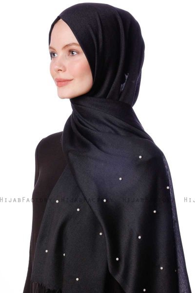 Kadri - Hijab Nero Con Perle - Özsoy