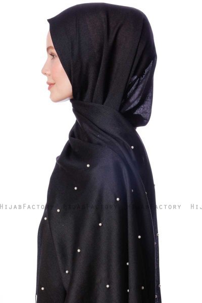 Kadri - Hijab Nero Con Perle - Özsoy
