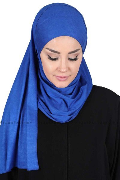 Kaisa - Hijab Cotone Pratico Blu