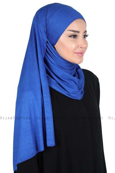 Kaisa - Hijab Cotone Pratico Blu