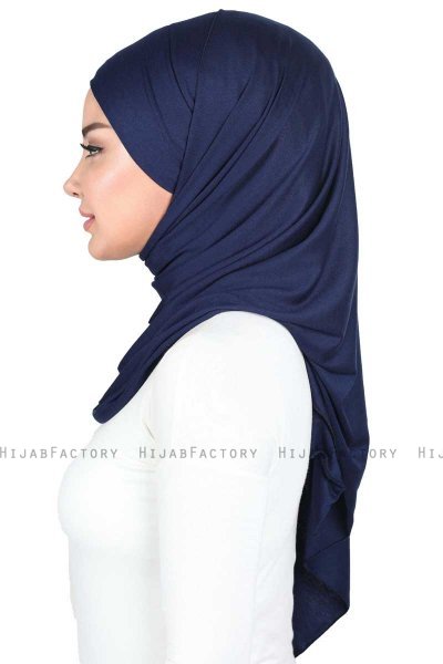Kaisa - Hijab Cotone Pratico Blu Navy