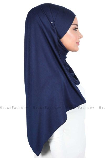 Kaisa - Hijab Cotone Pratico Blu Navy