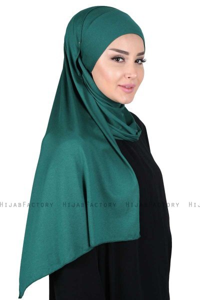 Kaisa - Hijab Cotone Pratico Verde Scuro