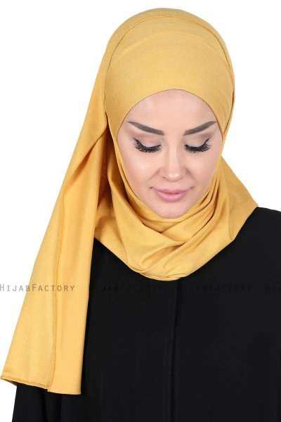 Kaisa - Hijab Cotone Pratico Mostarda