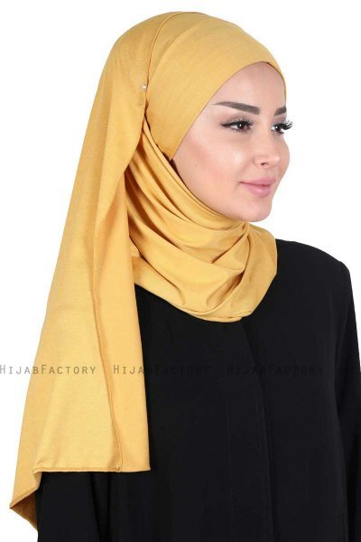 Kaisa - Hijab Cotone Pratico Mostarda