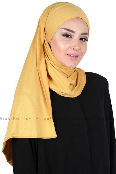 Kaisa - Hijab Cotone Pratico Mostarda