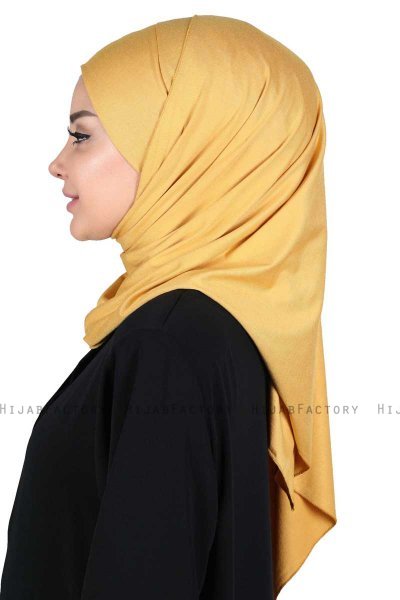 Kaisa - Hijab Cotone Pratico Mostarda