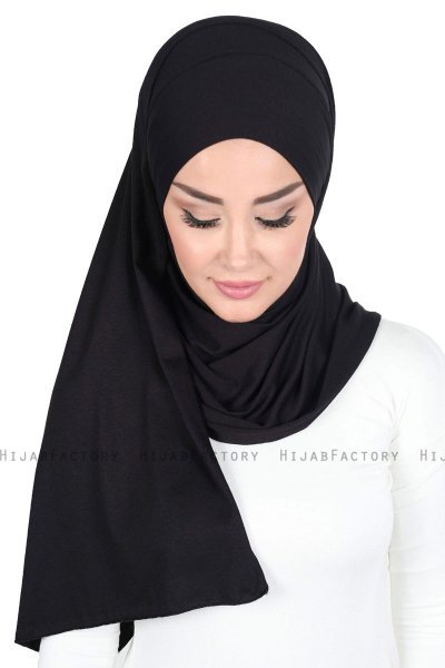 Kaisa - Hijab Cotone Pratico Nero