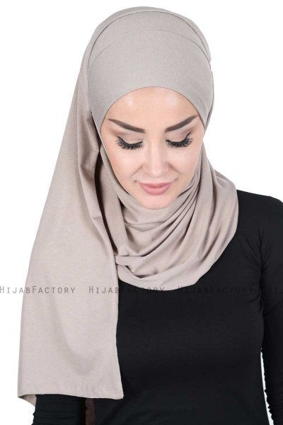 Kaisa - Hijab Cotone Pratico Taupe