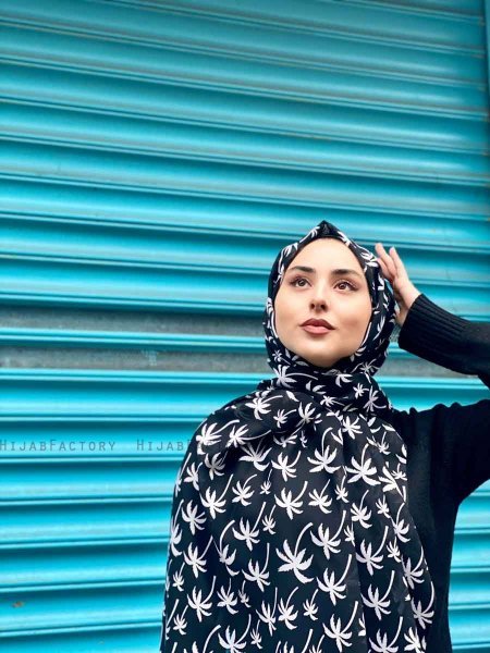 Kenza - Hijab Fantasia Di Cotone Nero - Mirach