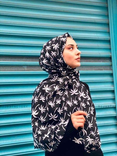 Kenza - Hijab Fantasia Di Cotone Nero - Mirach