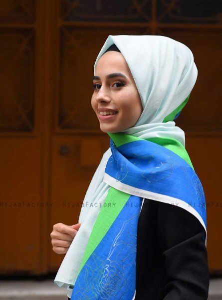 Khawla - Hijab Fantasia Di Cotone Verde