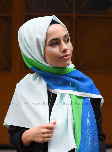 Khawla - Hijab Fantasia Di Cotone Verde