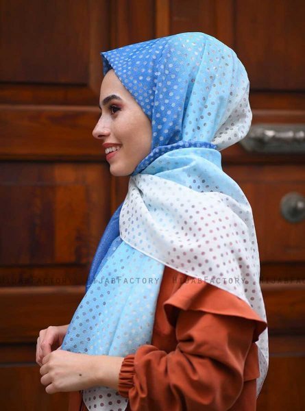 Khawla - Hijab Fantasia Di Cotone Azzurro