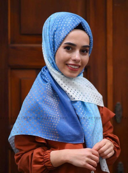 Khawla - Hijab Fantasia Di Cotone Azzurro