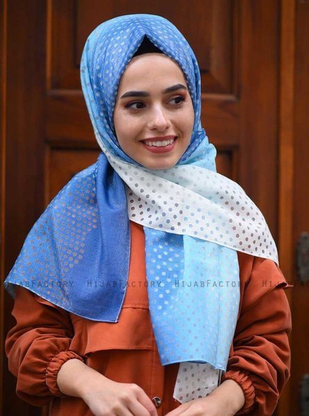 Khawla - Hijab Fantasia Di Cotone Azzurro