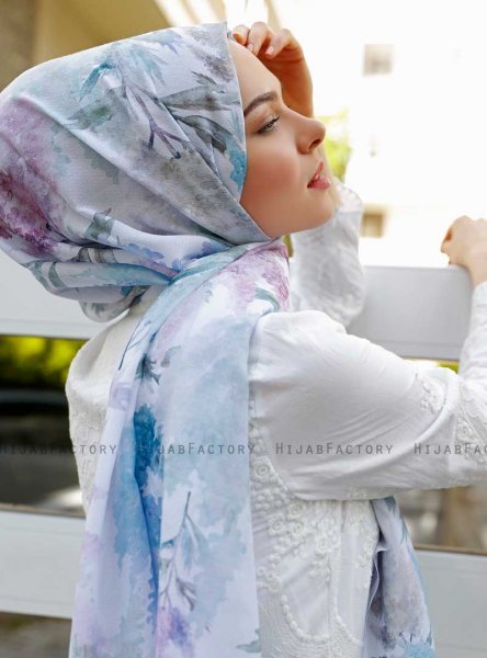 Hijab Fantasia Blu Navy & Viola - Sal Evi
