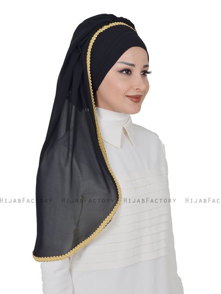 Louise - Hijab Pratico Nero - Ayse Turban