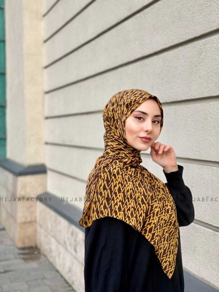 Majda - Hijab Fantasia Di Crêpe Mostarda - Mirach