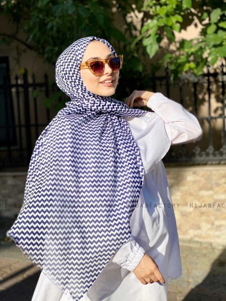 Malala - Hijab Fantasia Di Cotone Blu Navy