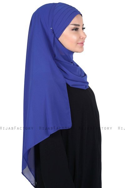 Malin - Hijab Chiffon Pratico Blu