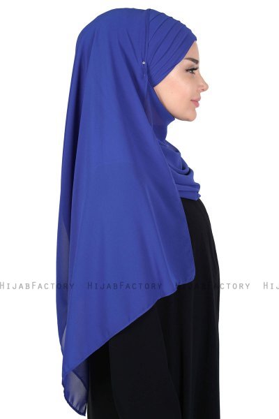 Malin - Hijab Chiffon Pratico Blu