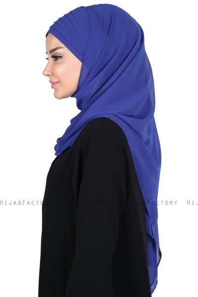 Malin - Hijab Chiffon Pratico Blu