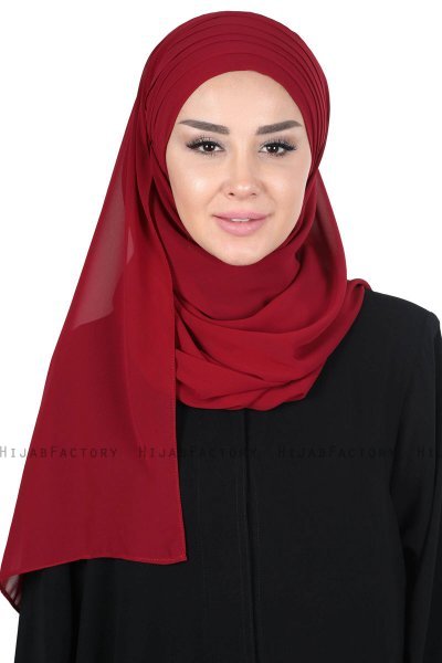 Malin - Hijab Chiffon Pratico Bordò
